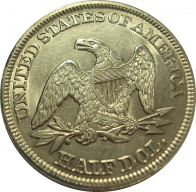 Seated Liberty Half Dollars, Reverse Rays Removed (1854-1855)