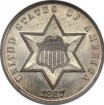 Silver Three Cent, Two Outlines to Star (1859-1873)