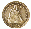 Seated Liberty Quarter Dollars, Drapery Added to Liberty (1840-1853)