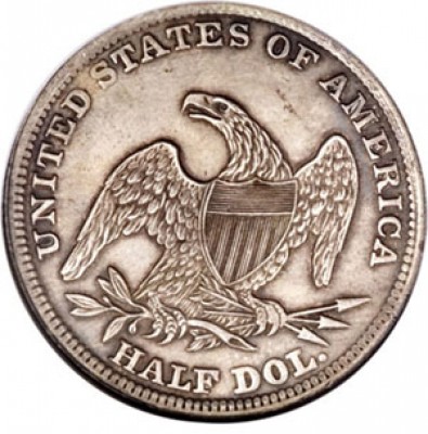Liberty Cap Half Dollars, Half Dol on Reverse (1838-1839)