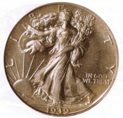 Walking Liberty Half Dollars, Mint Mark on Obverse (1916-1917)