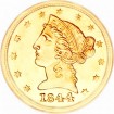 Coronet Head Half Eagle, No Motto (1839-1866)