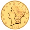Coronet Head Gold Double Eagle, Twenty D - No Motto (1849-1866)