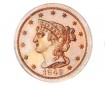Braided Hair, Early Copper Half Penny (1840-1857)